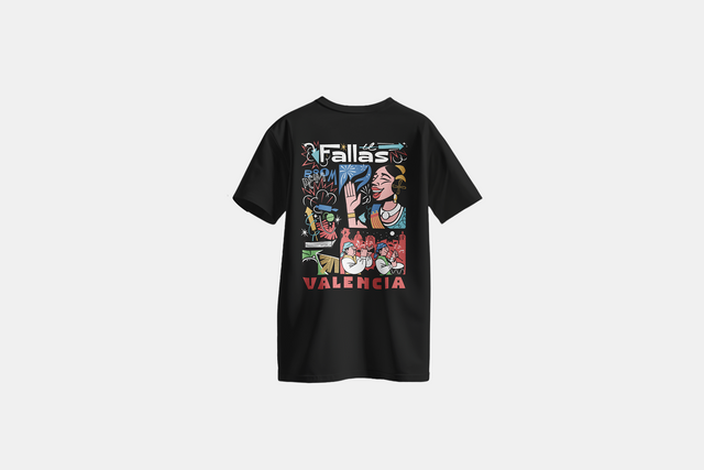 CAMISETA NEGRA FALLAS LAWERTA