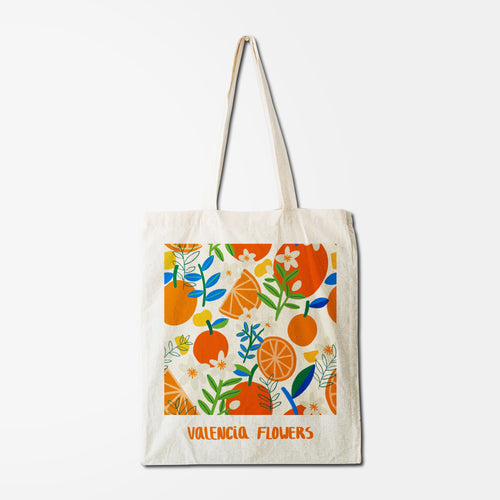 TOTE BAG FLOWERS NARANJAS - TERESA REGO